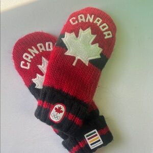 Canadian Olympic Red and Black Mittens